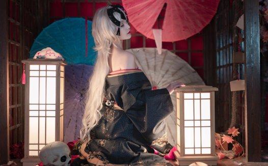 铁板烧鬼舞w黑贞花魁cos图