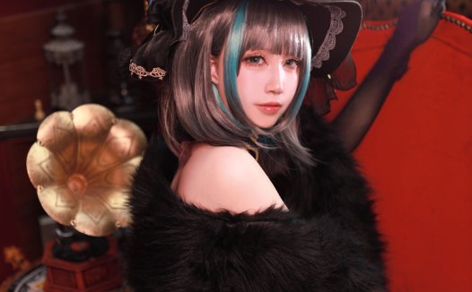 黑白御猫柴郡旗袍cos照片分享