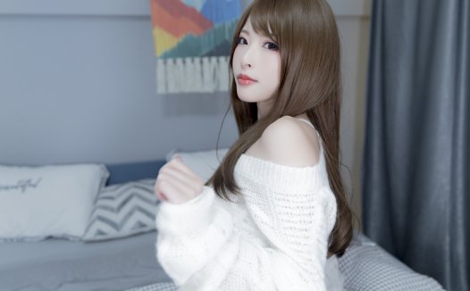 清水由乃白色毛衣cos图片分享