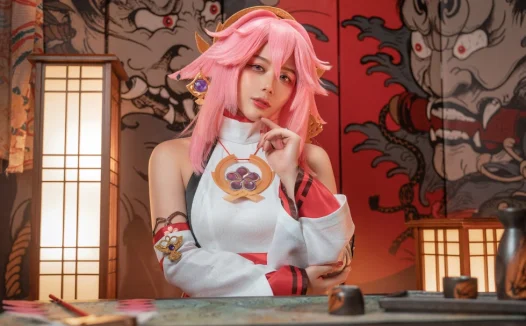 阿九从不咕咕九言/是什么鸽子八重神子COS:治愈系UP主神临稻妻