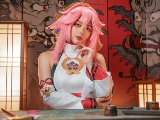 阿九从不咕咕九言/是什么鸽子八重神子COS:治愈系UP主神临稻妻